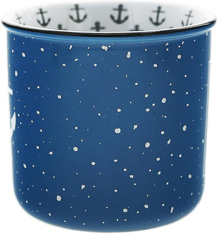 Lake Mode 18oz Ceramic Mug - Blue Speckled Campfire Style