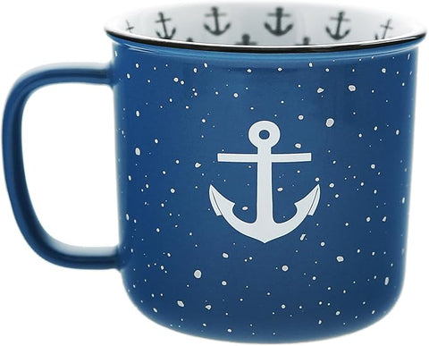 Lake Mode 18oz Ceramic Mug - Blue Speckled Campfire Style