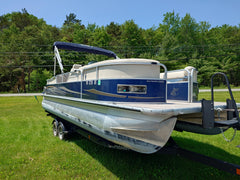 [PRE-OWNED] 2013 Misty Harbor 2285 RL Saltwater Series 22ft Pontoon Boat – Electric-Powered with Trailer Included