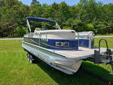 [PRE-OWNED] 2013 Misty Harbor 2285 RL Saltwater Series 22ft Pontoon Boat – Electric-Powered with Trailer Included