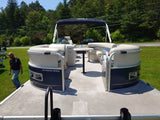 [PRE-OWNED] 2013 Misty Harbor 2285 RL Saltwater Series 22ft Pontoon Boat – Electric-Powered with Trailer Included