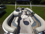 [PRE-OWNED] 2013 Misty Harbor 2285 RL Saltwater Series 22ft Pontoon Boat – Electric-Powered with Trailer Included