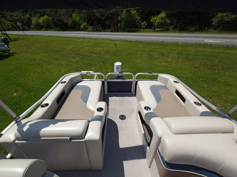 [PRE-OWNED] 2013 Misty Harbor 2285 RL Saltwater Series 22ft Pontoon Boat – Electric-Powered with Trailer Included