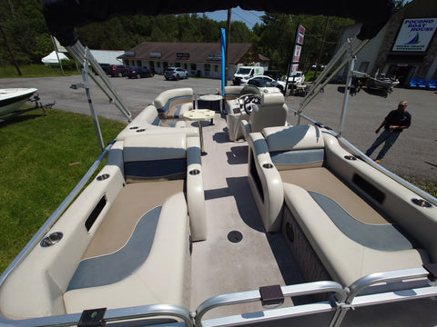[PRE-OWNED] 2013 Misty Harbor 2285 RL Saltwater Series 22ft Pontoon Boat – Electric-Powered with Trailer Included