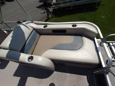 [PRE-OWNED] 2013 Misty Harbor 2285 RL Saltwater Series 22ft Pontoon Boat – Electric-Powered with Trailer Included