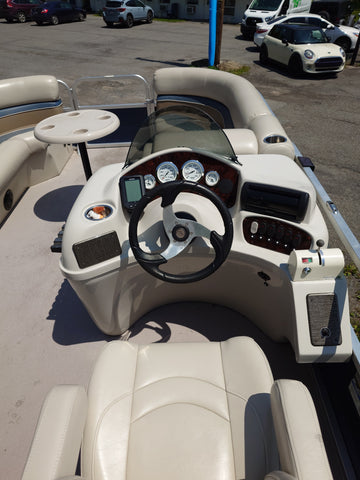 [PRE-OWNED] 2013 Misty Harbor 2285 RL Saltwater Series 22ft Pontoon Boat – Electric-Powered with Trailer Included