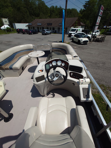 [PRE-OWNED] 2013 Misty Harbor 2285 RL Saltwater Series 22ft Pontoon Boat – Electric-Powered with Trailer Included