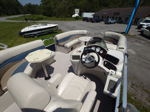 [PRE-OWNED] 2013 Misty Harbor 2285 RL Saltwater Series 22ft Pontoon Boat – Electric-Powered with Trailer Included