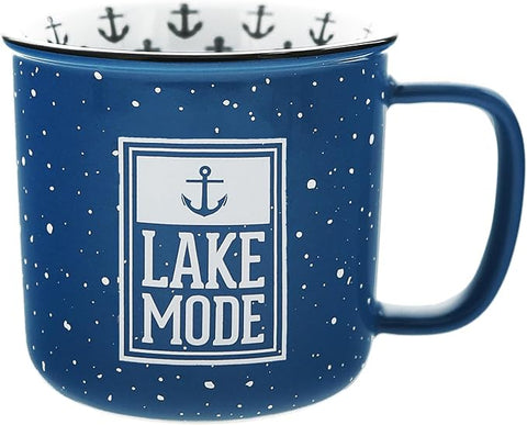 Lake Mode 18oz Ceramic Mug - Blue Speckled Campfire Style