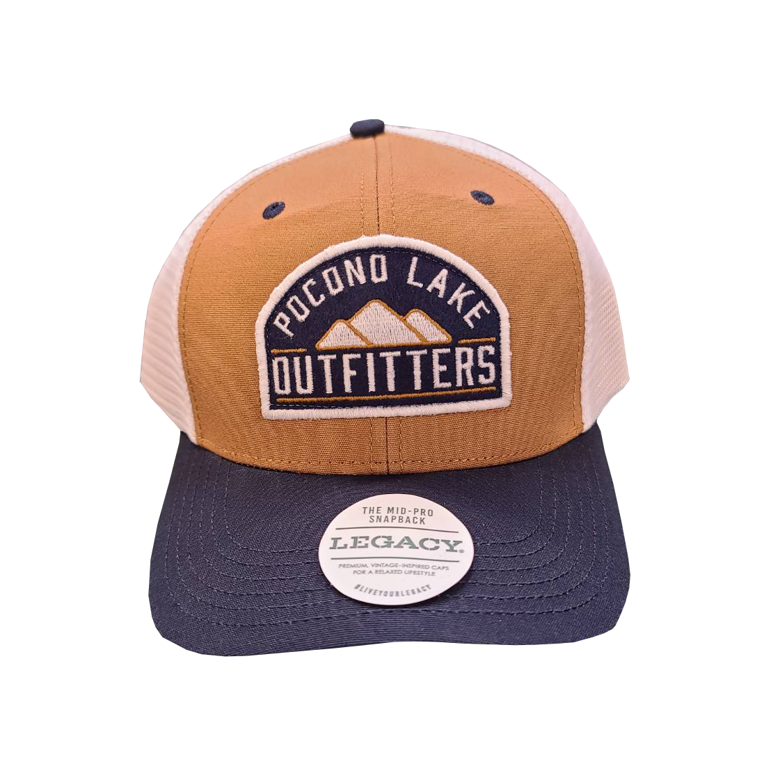Legacy Pocono Lake Outfitters Adjustable Baseball Cap - Brown/White
