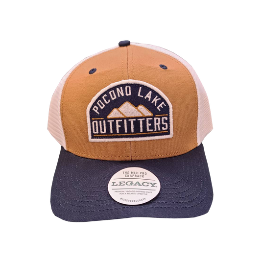 Legacy Pocono Lake Outfitters Adjustable Baseball Cap - Brown/White