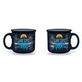 Lake Life 14oz Ceramic Mug - Wilcor Campfire Lake Life Dark