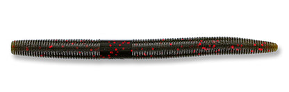 Yamamoto Baits 6" Senko 318 - Green Pumpkin With Large Red YAM-9L-05-318