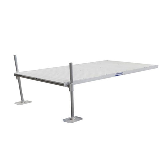 Hewitt Sectional Dock 4'x10' - 5' Pipe Aluminum-White - DSALUM-105