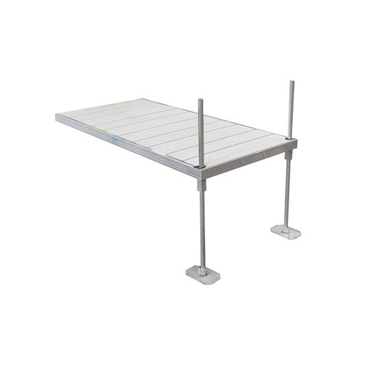 Hewitt Vers-A-Dock 4'x8' - 3' Pipe Aluminum-White Decking DVALUM3